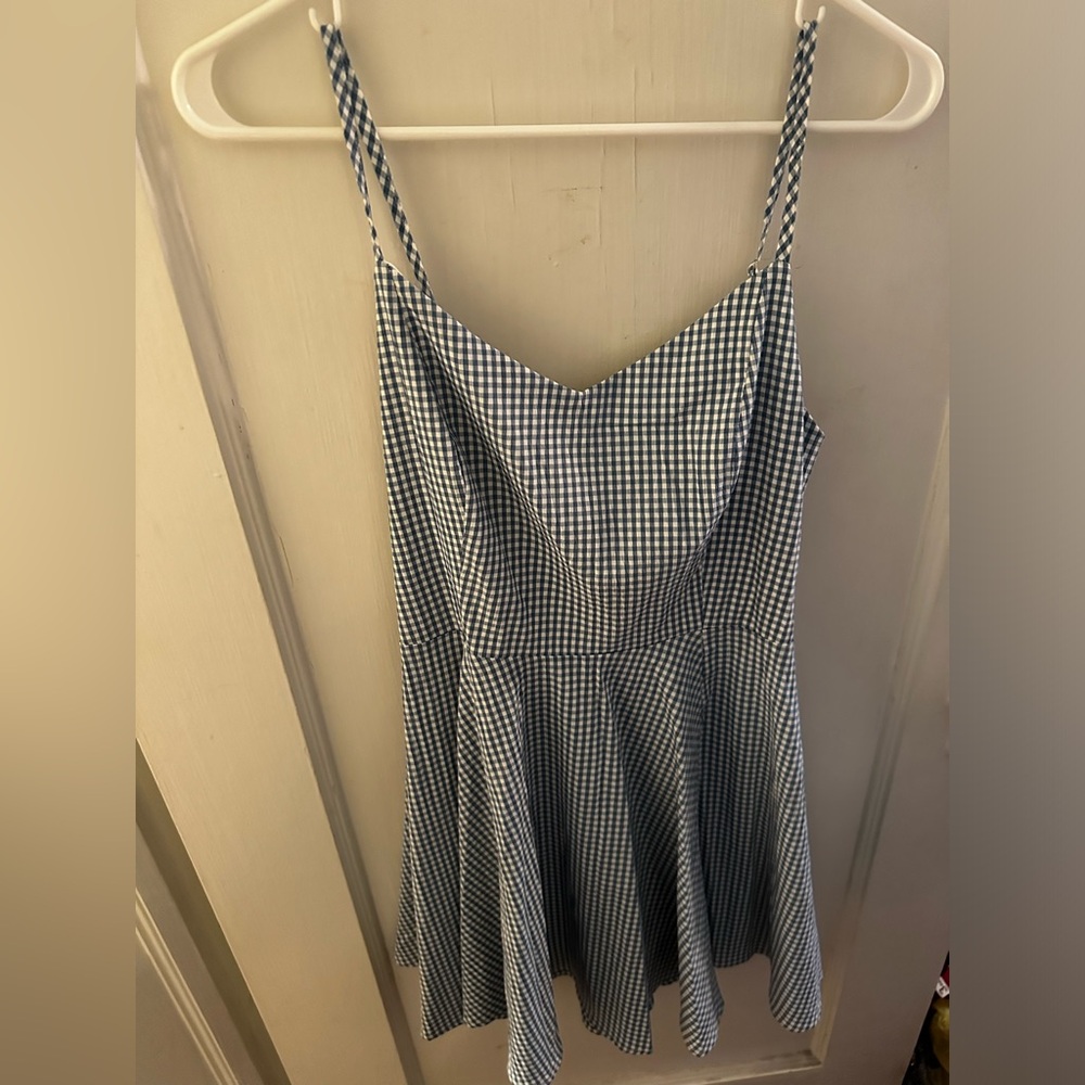 Blue Checkered Mini dress